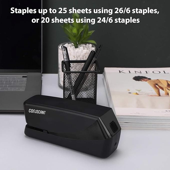 Coruscant Electric Stapler, No Jam Easy Reload, 25 Sheet Automatic Staplers - Image 8