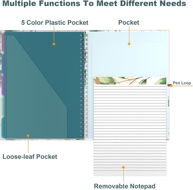 Hongri Clipboard Folio with Refillable Lined Notepad, 8.5 x 11 Folders with - Image 3