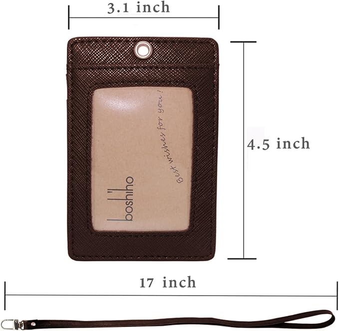 Boshiho Vertical Style Leather ID Card Badge Holder - Image 4