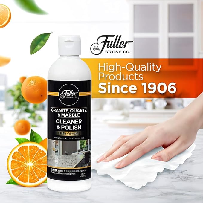 Fuller Brush Countertop Cleaner & Polish - Multi Surface Cleaner - Cleans, Polishes and Protects Granite Quartz Marble Glass Laminates Metal and Other Surfaces Refreshing Orange Scent Removes Odor (6 Pack)-DeskLoop Office