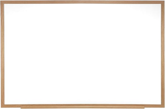 Ghent 4 x 6 Porcelain Magnetic Whiteboard, Wood Frame, 1 Marker, 1 Eraser by Ghent