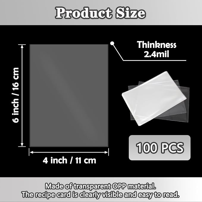 Recipe Card Protectors, Recipe Card Covers Index Card Sleeves Protect Recipes - Image 2