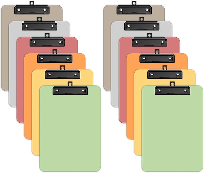 Zoenley A4 Plastic Clipboard Set of 12, Dark Colorful 12.5 x 9 Letter Size by Unknown