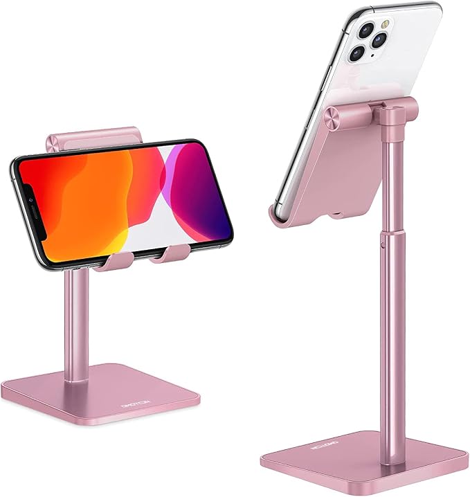 OMOTON Cell Phone Stand, Adjustable Angle Height Desk Phone Dock Holder by OMOTON