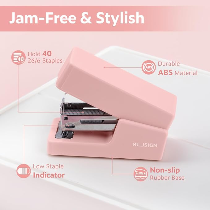 NUSIGN Mini Stapler with 830 Staples, Small Cute Desk Staplers, 25 Sheet - Image 4
