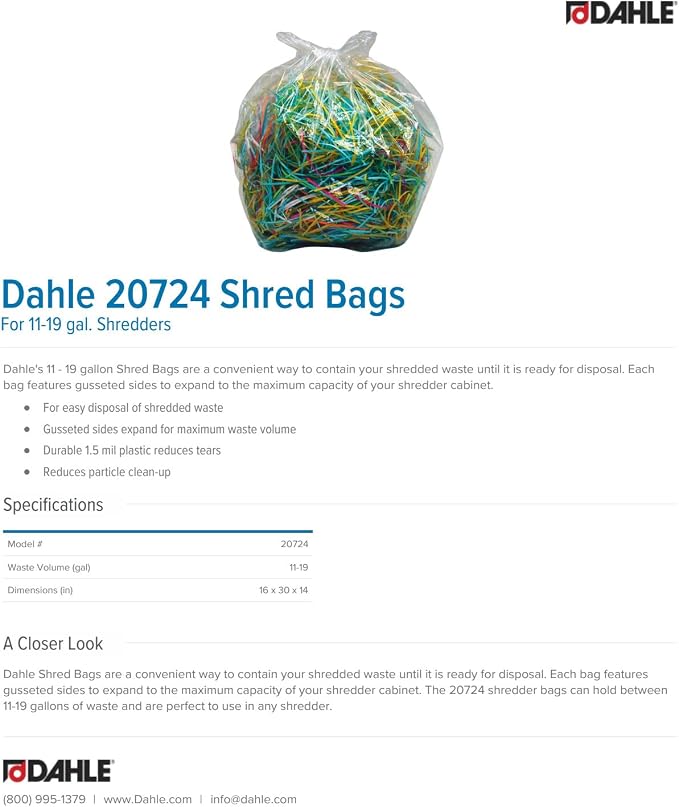 Dahle 20724 Shred Bags w/Gusseted Sides - Image 2