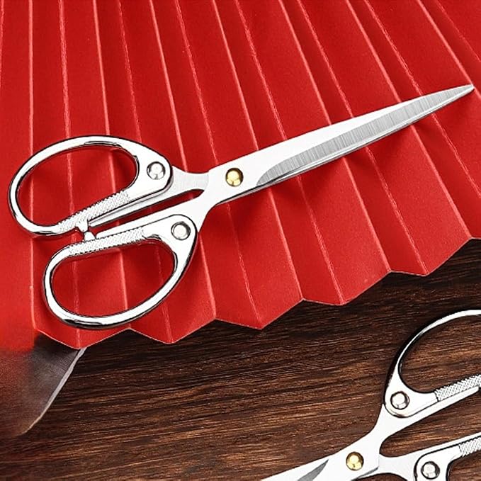 6.3" All Stainless Steel Office Scissors, Ultra Sharp Blade Shears, Sturdy - Image 4