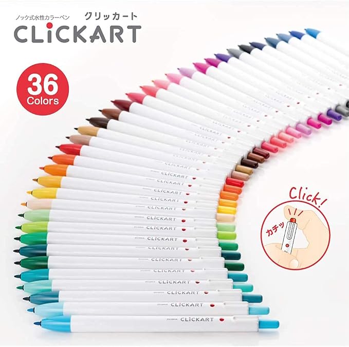 Zebra WYSS22-36C-N Clickart Water-Based Markers, 36 Colors, Case Included - Image 7