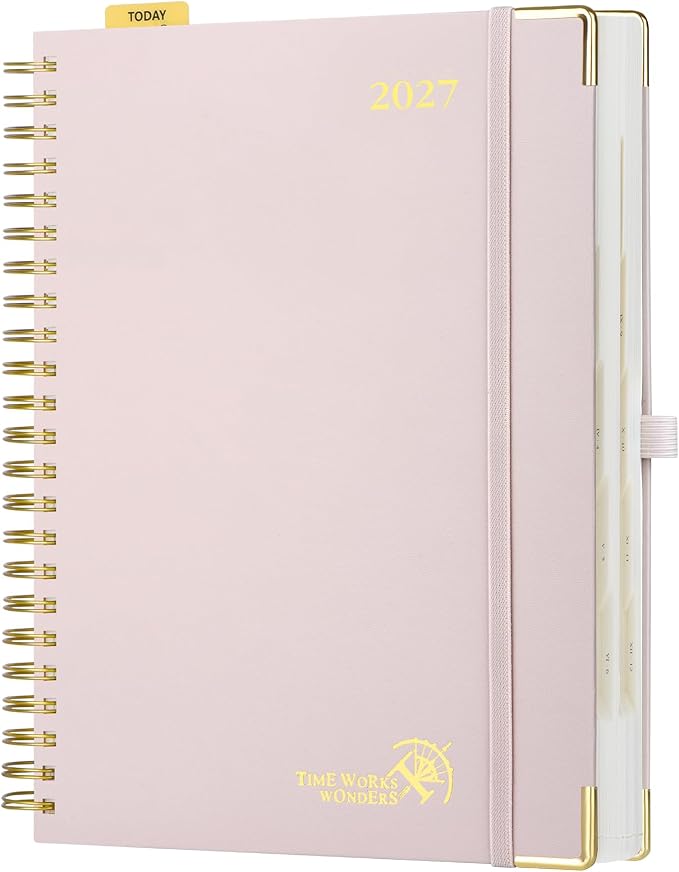 POPRUN 2027 Daily Planner One Page Per Day, Large 8.5" x 12", Calendar Book by POPRUN