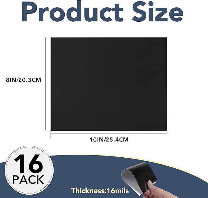 DIYMAG 16Pack Magnetic Adhesive Sheets Photo Mat, Magnetic - Image 2