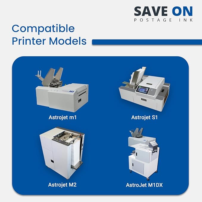 Save On Postage Ink, Memjet Ink Cartridge Compatible Astro 123-2413 | Memjet Ink Compatible HI-Cap Cyan Ink Tank for AstroJet M1 M2 S1 and M1DX-DeskLoop Office