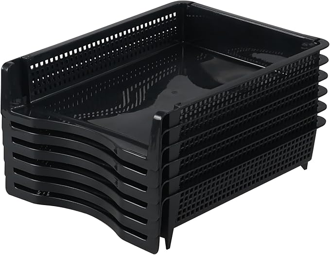6 Pack Stackable Letter Trays, Plastic File Organizer Tray, Desktop Document - Image 7