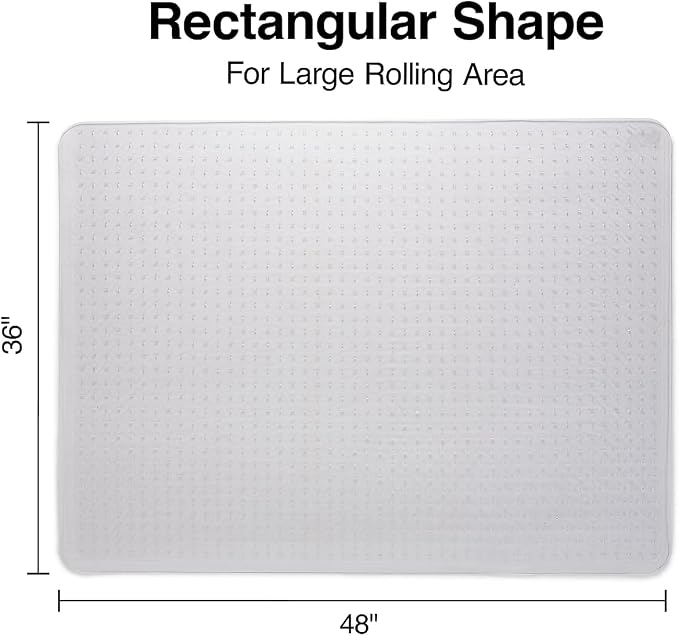 Staples Office Chair Mat, Low-Pile Carpets, 48 x 36 Inch, Smooth Glide - Image 5