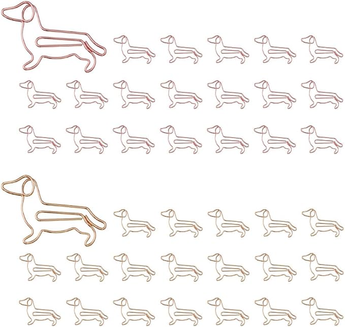 OWLFAVO 40pcs Puppy Dachshund Shape Paper Clips by OWLFAVO