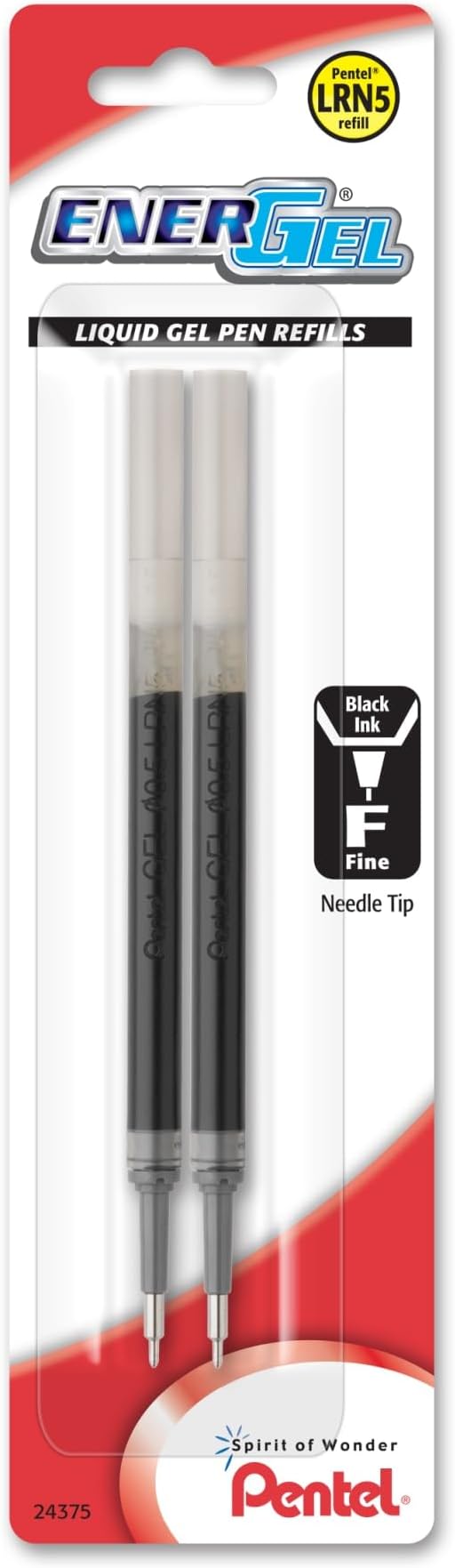 Pentel LRN5BP2A Refill Ink, for ENER-Gel & Lancelot Gel Pen, 0.5mm Needle Tip by PentelofAmerica