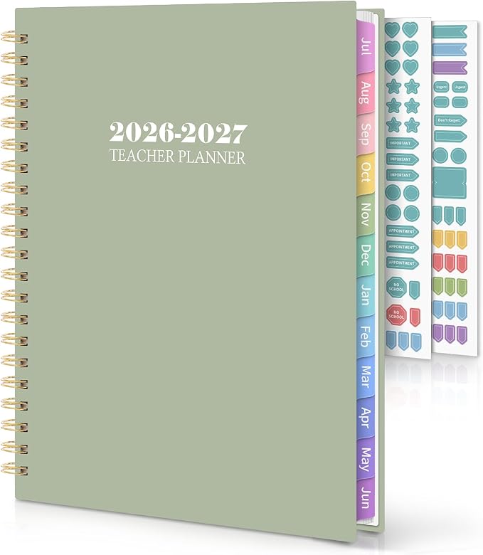 SKYDUE Teacher Planner 2026-2027 Academic Year, 8.5" x 11" Teacher Lesson by SKYDUE
