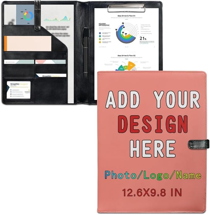 Personalized Padfolio with Logo, Custom Business Portfolio with A4/US Letter by LMPTOEI