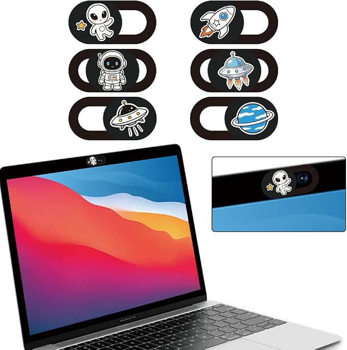 6Pcs 6 Styles Alien Spaceship Cute Laptop Camera Cover Privacy Guard Accessories - Image 8