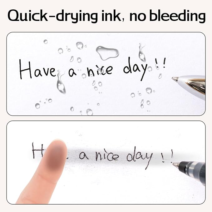deli Gel Pens, 50 Pcs Retractable Pens Black Ink, 20 Pens with 30 Refills，Medium Point Pen Bulk 0.7mm, Smooth Writing, Fast Dry, No Bleed for Journaling Note Taking, Home School Office Supplies