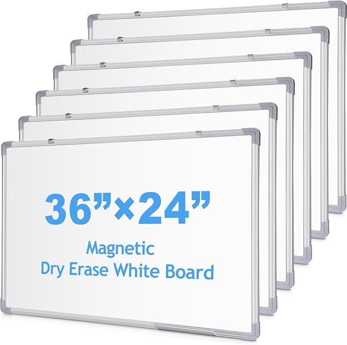 Tinlade 6 Pack Magnetic Dry Erase Whiteboard Message Presentation White Board by Tinlade