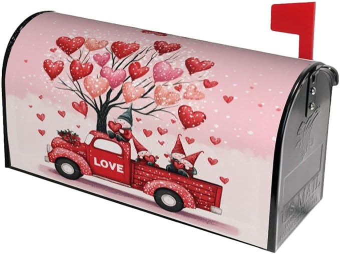 Valentines Day Heart Shape Balloon Romantic Love Welcome Magnetic Mailbox Cover - Image 2