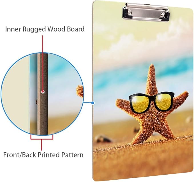 Britimes Clipboard Decorative Office School Hardboard Wood Nursing Clip Board - Image 4