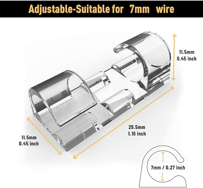 Cable Clips with Strong Self-Adhesive, XIAOXI Cable Management TV PC Wire - Image 5