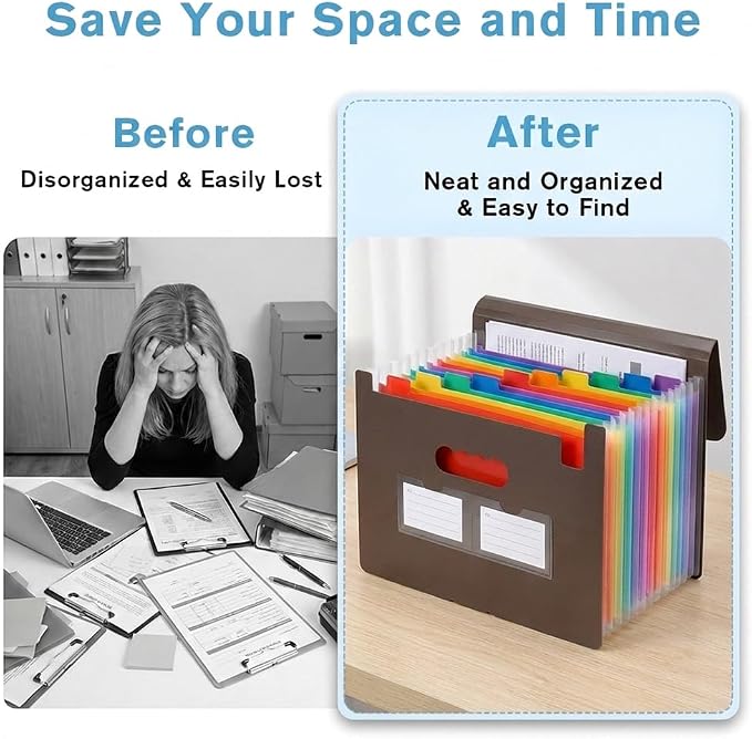 Accordion File Organizer, 13 Pockets Expanding File Folder - Image 6