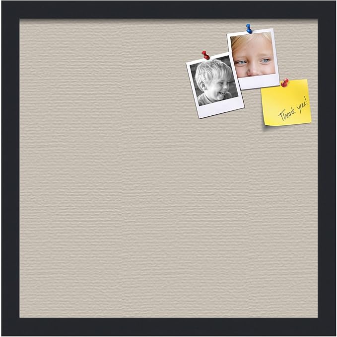 PinPix 16x16 Inch Cork Bulletin Board. This Decorative Framed Pin Board Comes with Desert Pastel Design and a Satin Black Frame. Ideal for Home Office Decor or Message Board (PinPix-1815)-DeskLoop Office