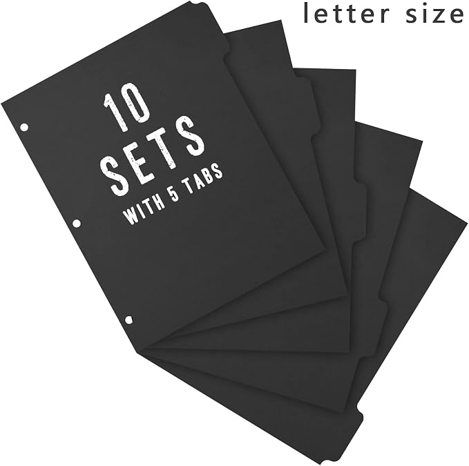 3 Ring Binder Dividers with 5-Tabs - Image 2