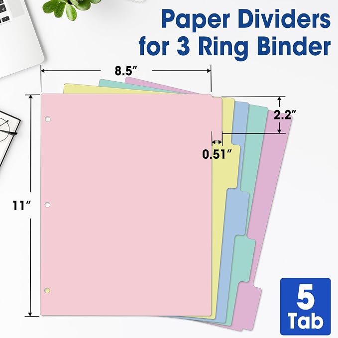 150 Pcs Colored Binder Dividers - Image 2