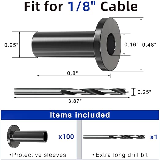 Steel DN Mate 100 Pack Cable Railing Protector Sleeves - Image 6