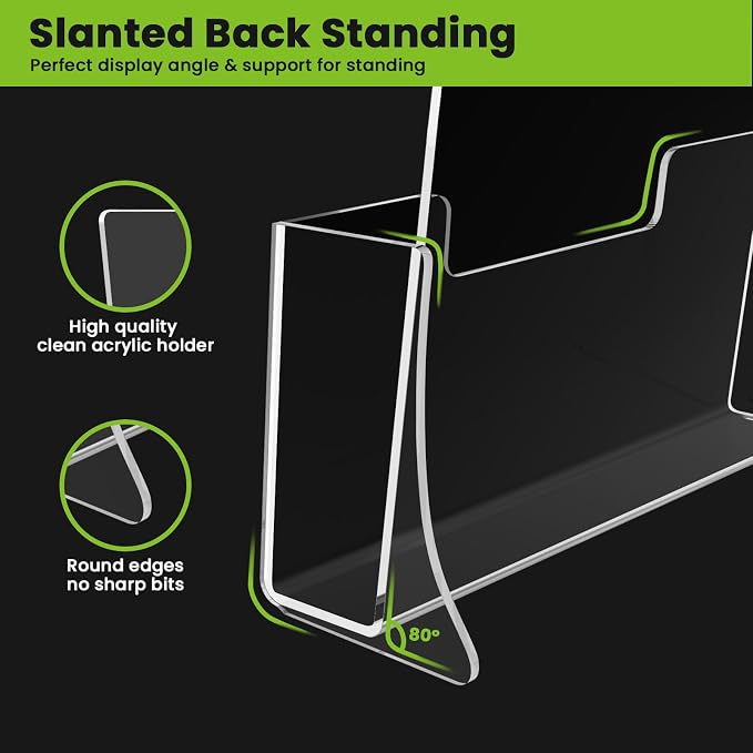 4 Pack Acrylic Brochure Holder 8.5 x 11 inches, Plastic Flyer Stands - Image 2