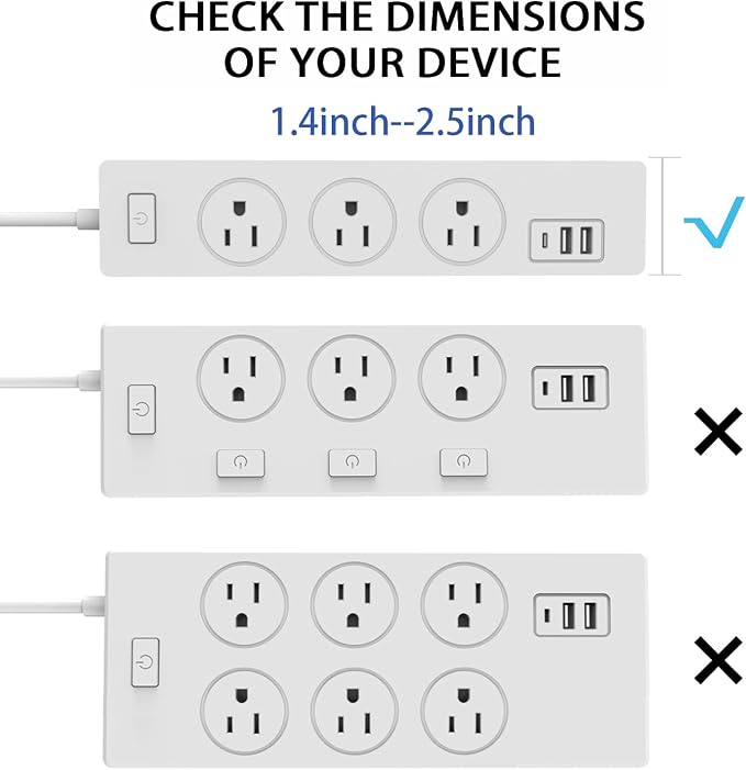 Monzlteck Universal Power Strip Mount, Put Your Power Strip Under the Desk or - Image 6