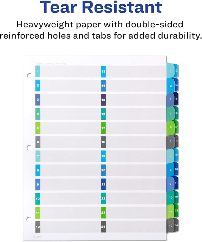 Avery Double Column 24 Tab Dividers - Image 5