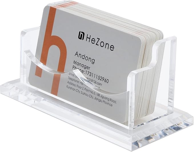 HeZone Business Card Holder for Desk Display, Business Cards Case Rack 1 Pack by HeZone