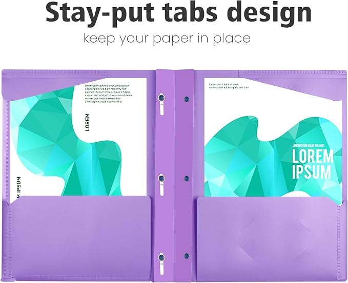 INFUN Heavy Duty Plastic Pocket Folder - Image 4