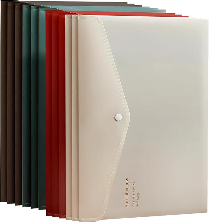 VANRA File Folders Letter Size 12 Pack Plastic File Envelopes by VANRA