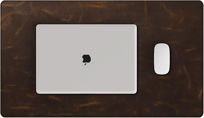 YSAGi Leather Desk Mat, 23.6"x13.8"Real Leather Desk Pad, 2mm Thick Desk Blotter by YSAGi
