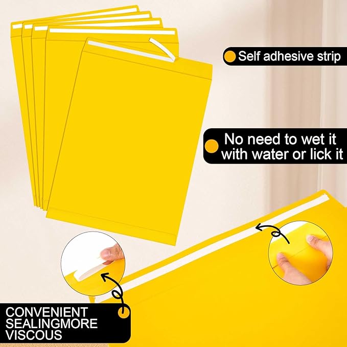 40 Pcs 14 x 18 x 2 Inch Large Expandable Catalog Envelopes Manilla Kraft Peel and Seal Envelopes Light Large Mailing for Office Home Documents Magazines Photos Storage Organizing-DeskLoop Office