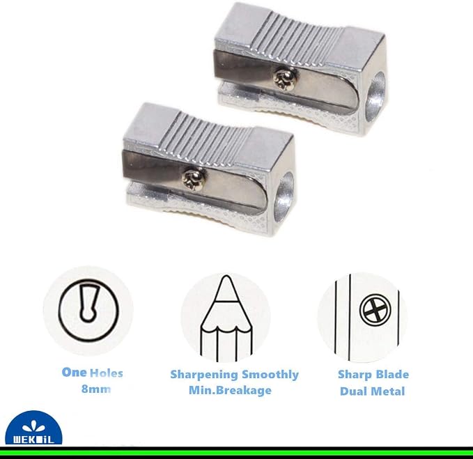 Dual Pencil Sharpener Pocket Aluminium Alloy Metal 1-Hole Steel Blade - Image 4