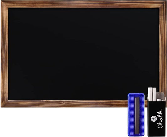 HBCY Creations 11" X 17" Torched Brown Solid Wood Frame Wall Chalkboard by HBCYCreations