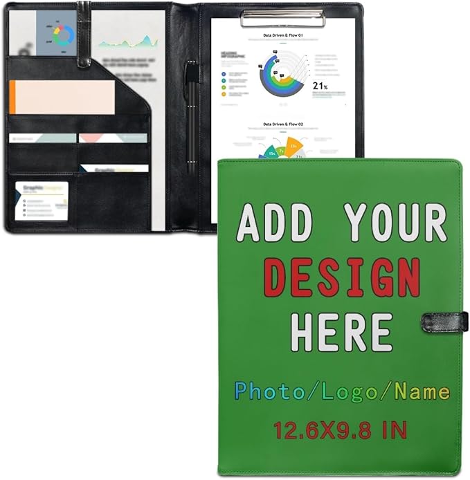 Personalized Padfolio with Logo Photo Name, Custom Business Portfolio Folder by LMPTOEI