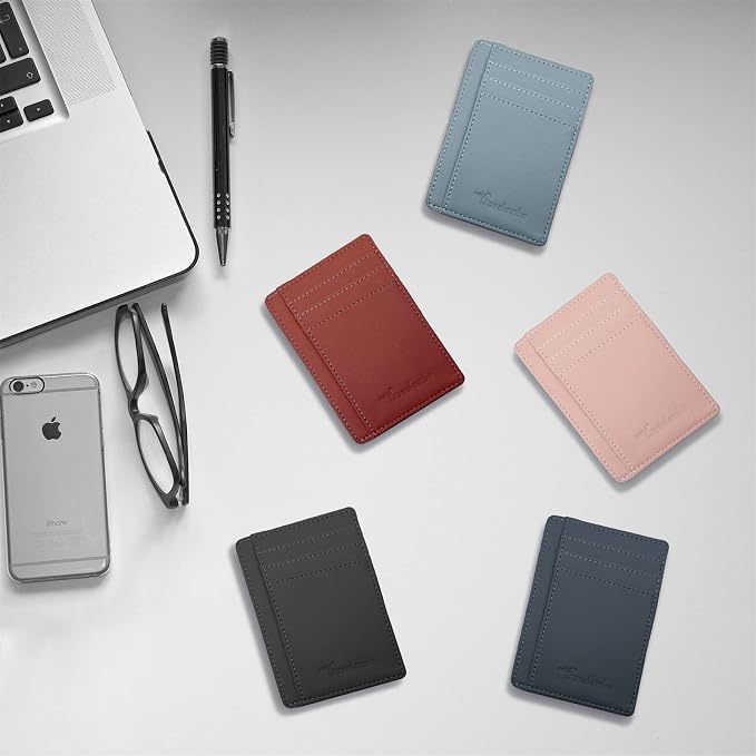 Travelambo Front Pocket Minimalist Leather Slim Wallet RFID Blocking Medium Size - Image 9