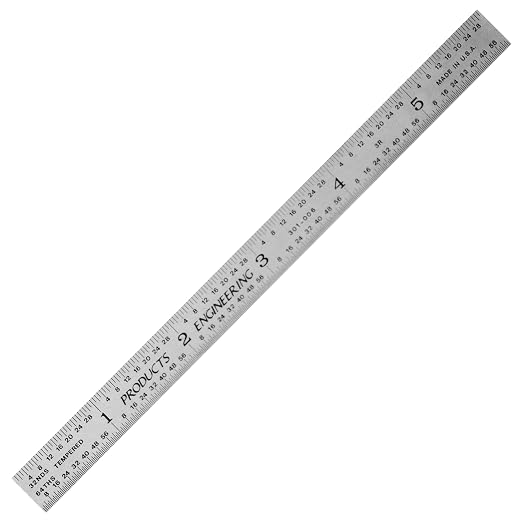 PEC Tools Made in USA Machinist Rule, Satin Chrome Finish, Markings 1/10" by PECTools