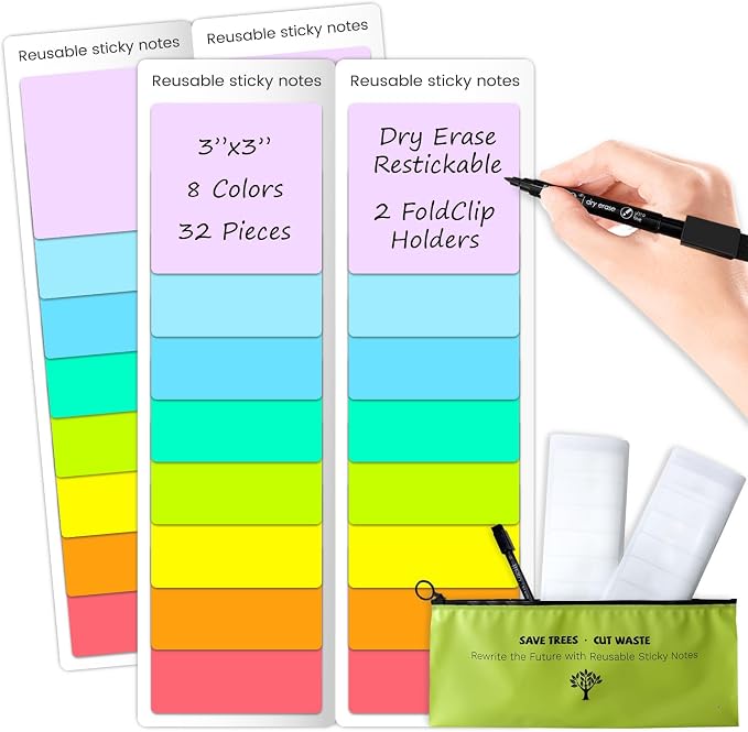 JJPRO Dry Erase Sticky Notes by JJPRO