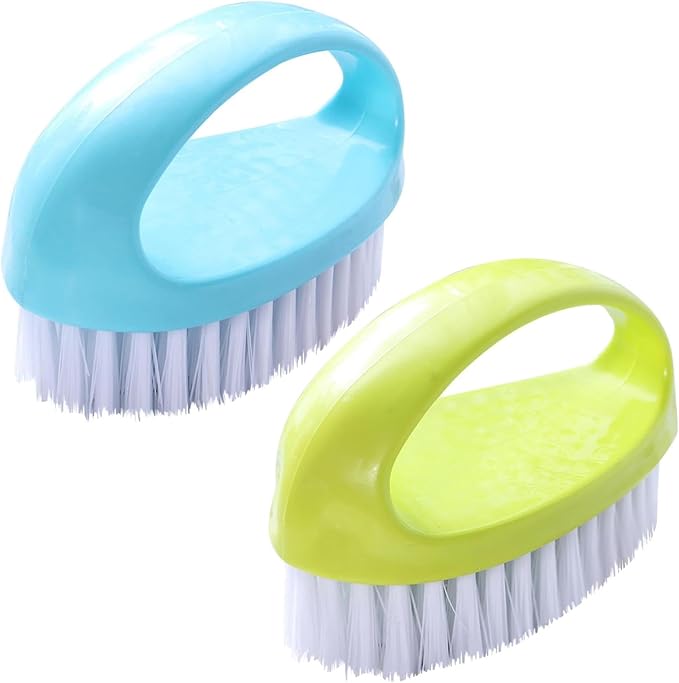 2 Pack Scrubbing Brushes for Cleaning, Heavy Duty Scrub Brush Nylon Stiff by Ganganmax
