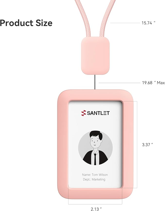 Lanyards for ID Badges Holder, SANTLET Silicone ID Badge Holder Name Card Case - Image 7