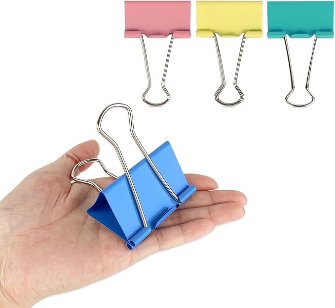 2.4-Inch Jumbo Colored Binder Clips by Ykimokdailynecessities