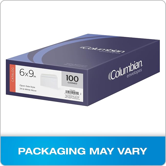 Columbian 6 x 9 Booklet Envelopes, Windowless, Gummed Closure, Mailing Envelopes - Image 7